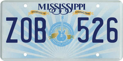 MS license plate ZOB526