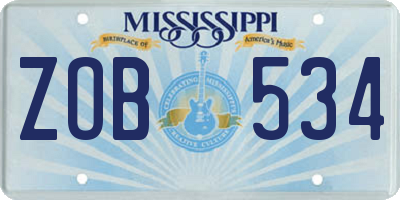 MS license plate ZOB534