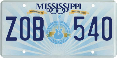 MS license plate ZOB540