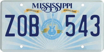 MS license plate ZOB543