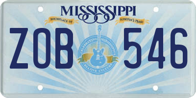 MS license plate ZOB546