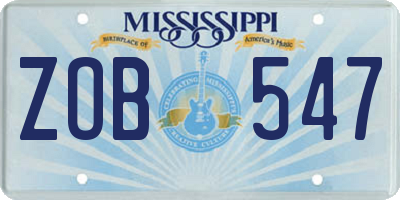 MS license plate ZOB547