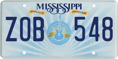 MS license plate ZOB548