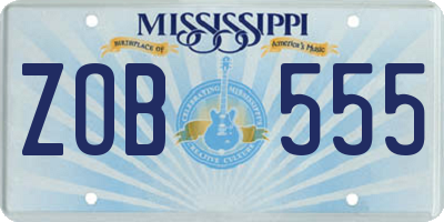 MS license plate ZOB555
