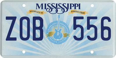 MS license plate ZOB556