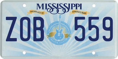 MS license plate ZOB559