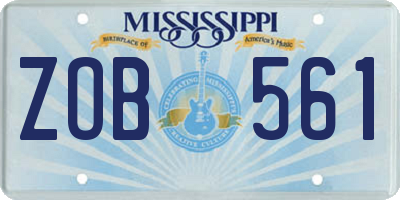 MS license plate ZOB561