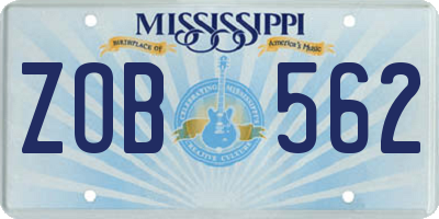 MS license plate ZOB562