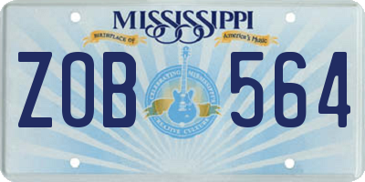MS license plate ZOB564