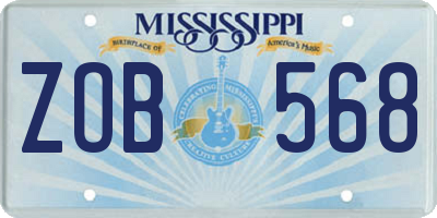 MS license plate ZOB568