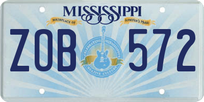 MS license plate ZOB572