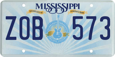 MS license plate ZOB573