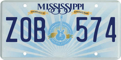MS license plate ZOB574