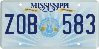 MS license plate ZOB583
