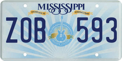 MS license plate ZOB593
