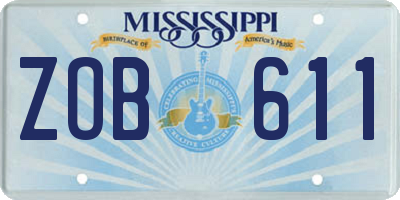 MS license plate ZOB611