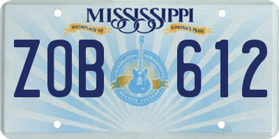 MS license plate ZOB612