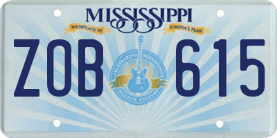 MS license plate ZOB615