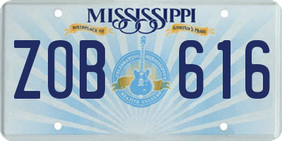 MS license plate ZOB616