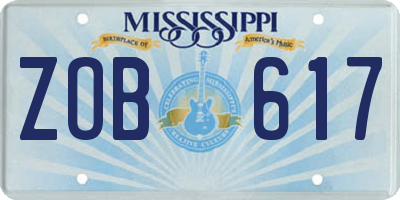 MS license plate ZOB617