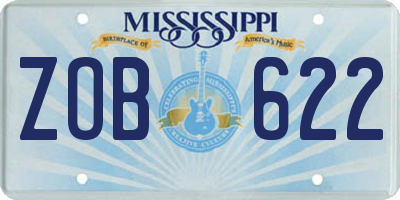 MS license plate ZOB622