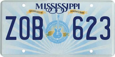 MS license plate ZOB623