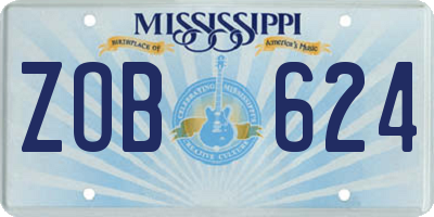 MS license plate ZOB624