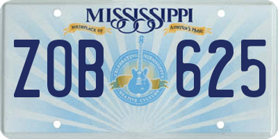 MS license plate ZOB625
