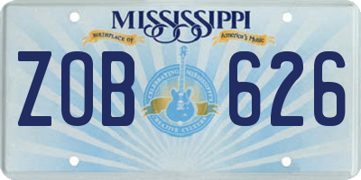 MS license plate ZOB626