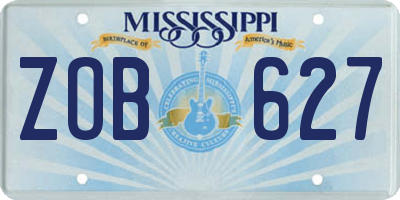 MS license plate ZOB627