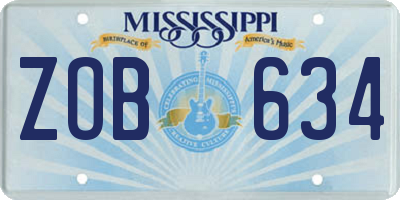 MS license plate ZOB634