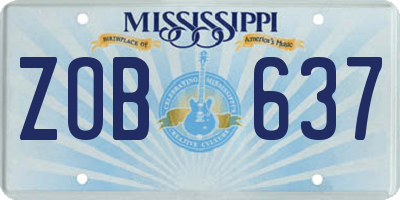 MS license plate ZOB637