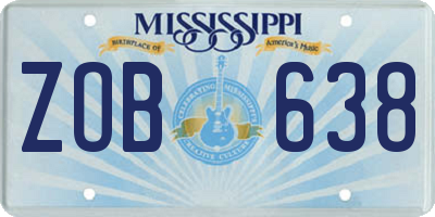 MS license plate ZOB638