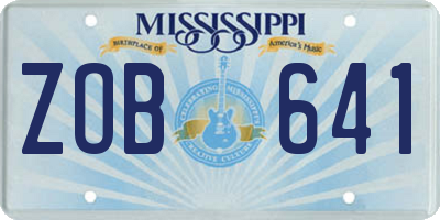 MS license plate ZOB641