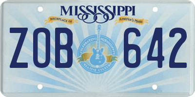 MS license plate ZOB642