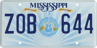 MS license plate ZOB644