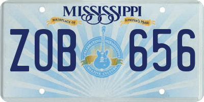 MS license plate ZOB656