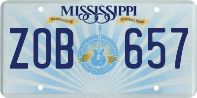 MS license plate ZOB657