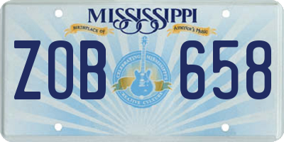 MS license plate ZOB658