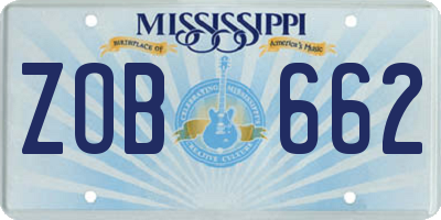 MS license plate ZOB662
