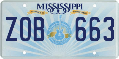 MS license plate ZOB663