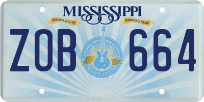 MS license plate ZOB664