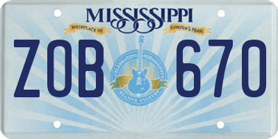 MS license plate ZOB670