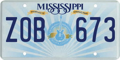 MS license plate ZOB673