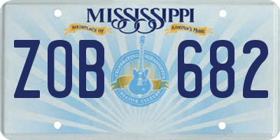 MS license plate ZOB682