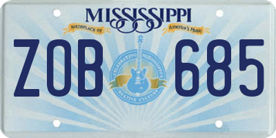 MS license plate ZOB685