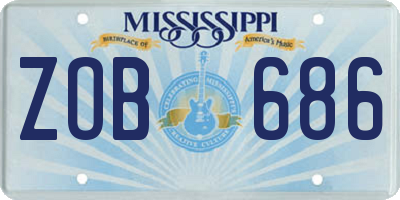 MS license plate ZOB686