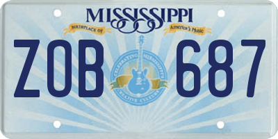 MS license plate ZOB687