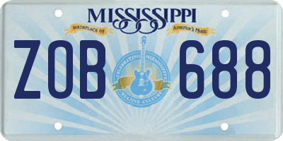 MS license plate ZOB688