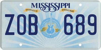 MS license plate ZOB689